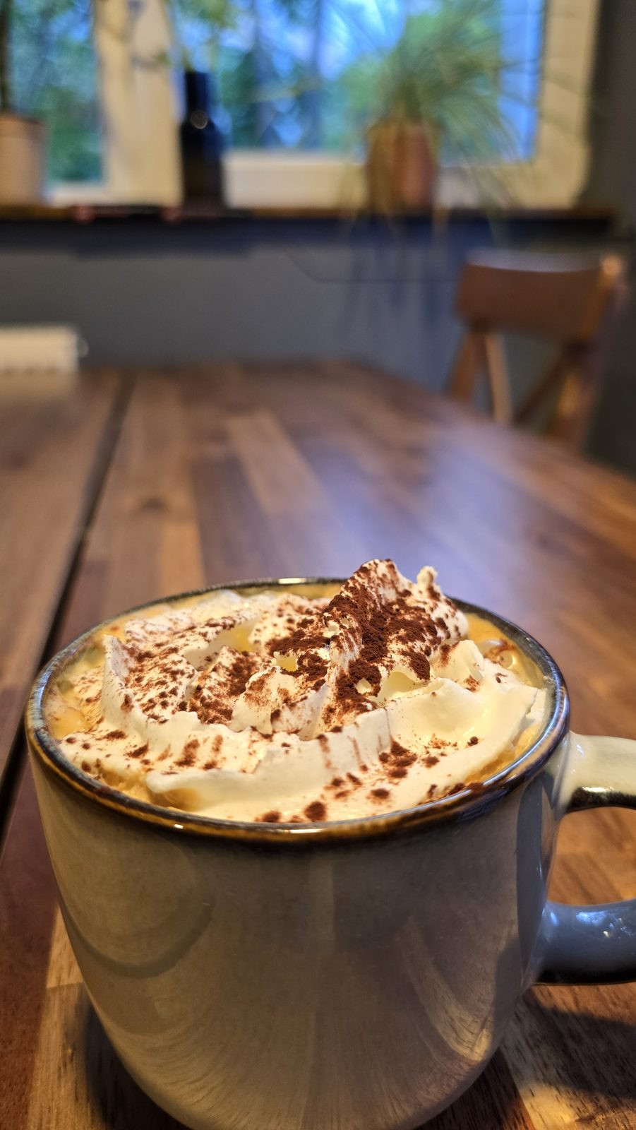 Băutură caldă cu frișcă și cacao